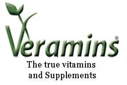 Veramins logo with tagline about vitamins and supplements.