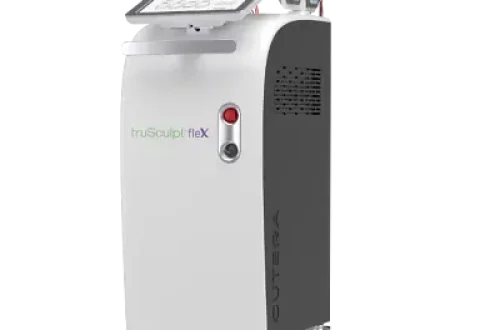 Medical laser device for skin treatments, on a transparent background.